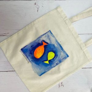 Tote shopping bag (fish pattern)