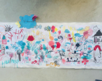 نقاشی روی دیوار حیاط دوست اتیسم گرگان