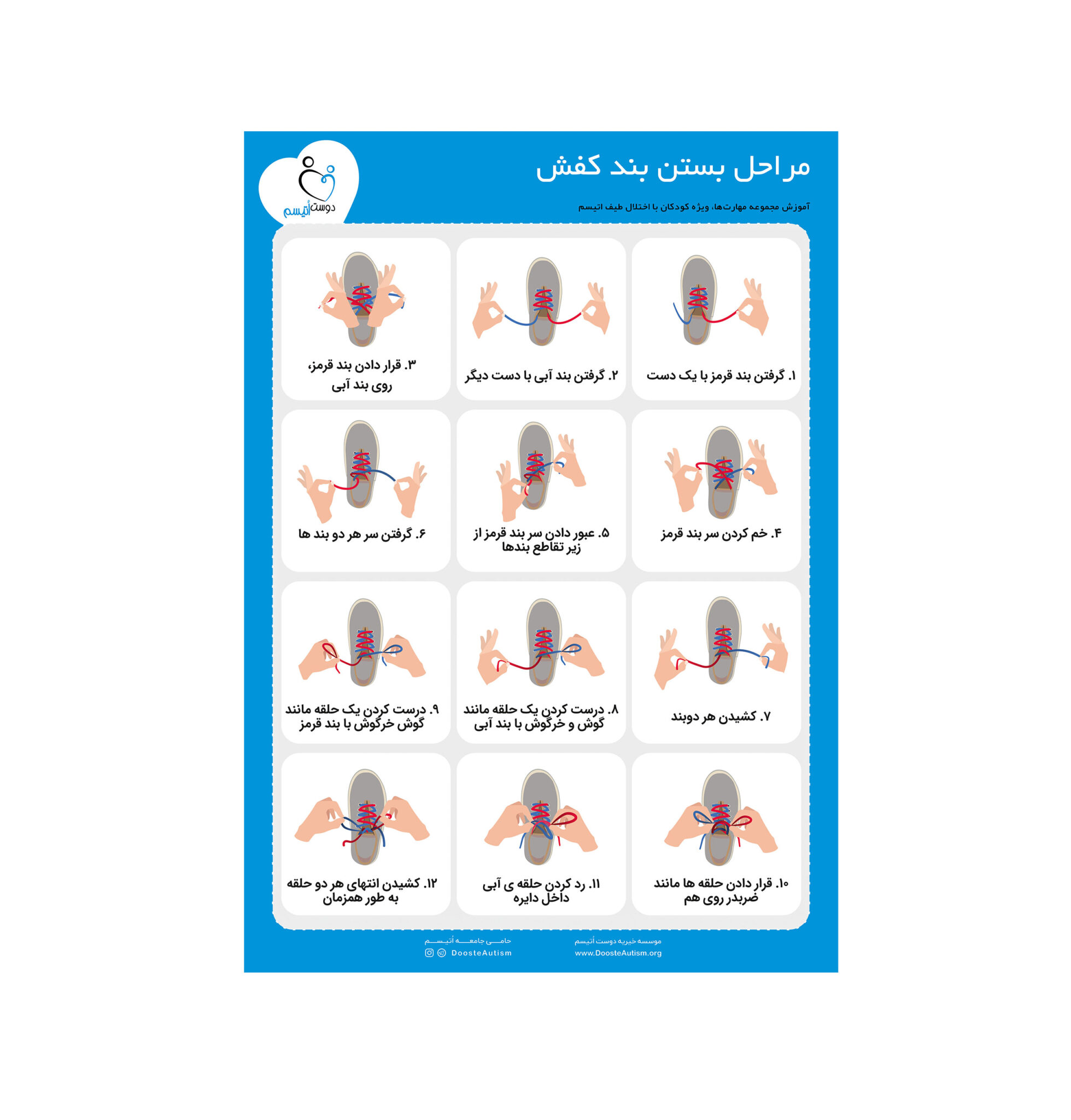 خرید پوستر آموزش بستن بند کفش در فروشگاه دوست اتیسم خرید پوستر آموزش بستن بند کفش در فروشگاه دوست اتیسم