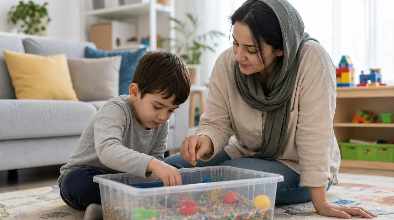 آموزش و بازی حسی کودک اتیسم با کمک والدین